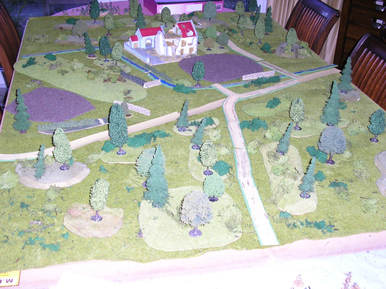 The 6' x 4' table looking North, Grise Farm in the centre rear