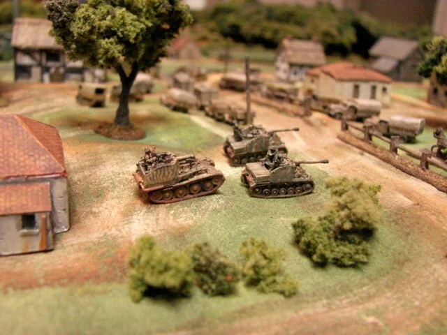 Riding shotgun The main mobile defence of the column is two Marders and a single Bison.