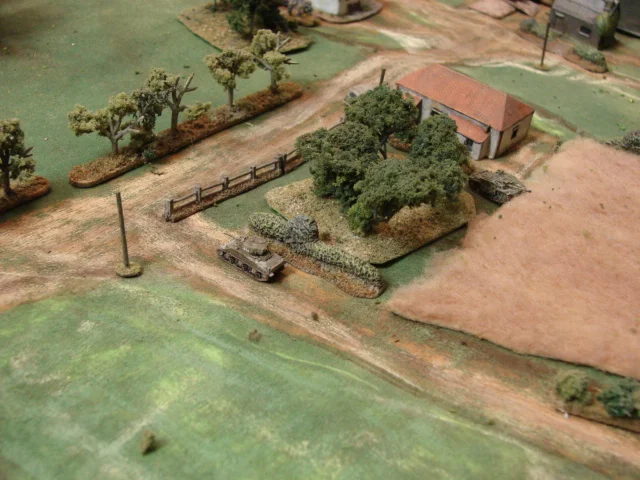 Sherman breaking through This could be real trouble for the column. Remaining StuG is in a potential M4 sandwich.