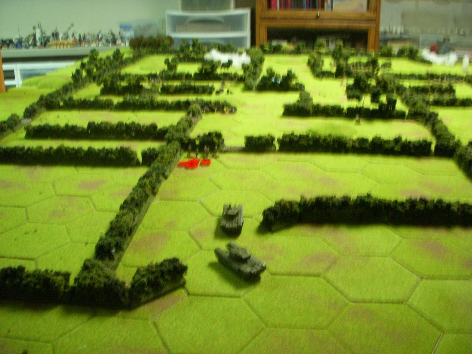  Tanks start to move up...travelling quickly through the scouted territory 