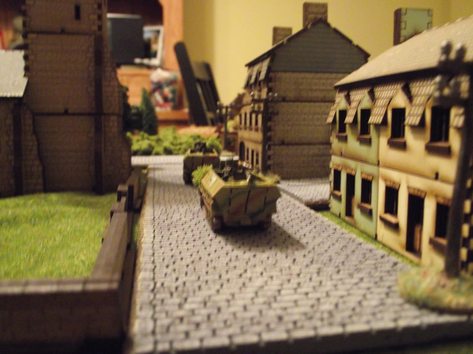   A close up of some of the SS men using the Churchyard as cover, and their transport.  