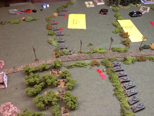 While on our right, more armour rolled up to avenge their fallen infantry supports as a kind of tracked firing squad