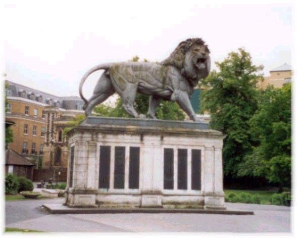 Erected in 1886, the Maiwand Lion stands in Forbury Gardens in the centre of Reading, Berkshire, and commemorates the death of officers and men of the Royal Berkshire Regiment in the 2nd Afghan War (Author's Collection)