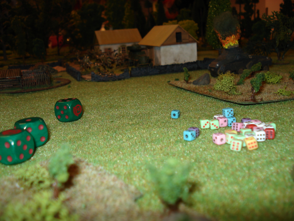 The farm and a lot of Shock dice waiting to be used