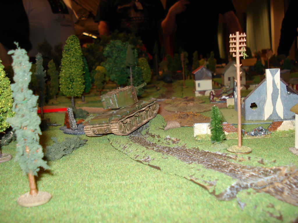The Cavalry arrives...on the last turn. The KV-2 arrived too late to make a difference, but it look great on the table!