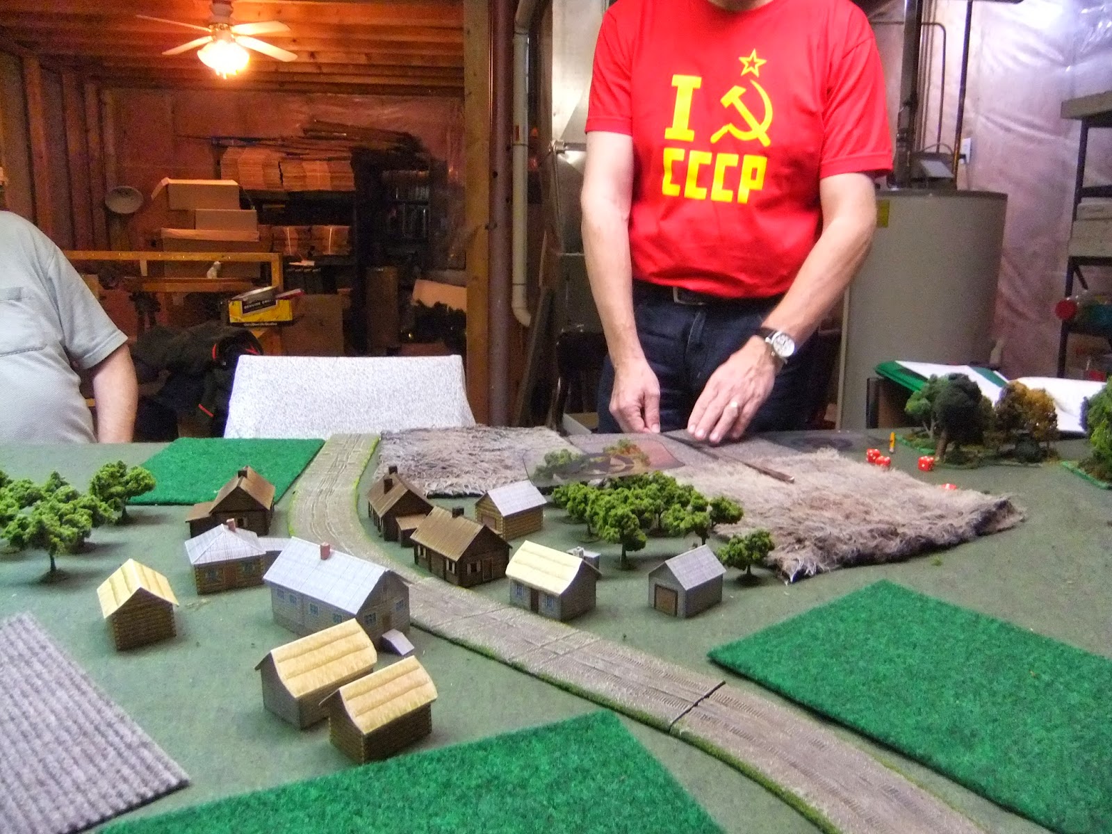 Turnipograd. Soviet tanks came around the left and Mike pushed his infantry through the town and around the right.