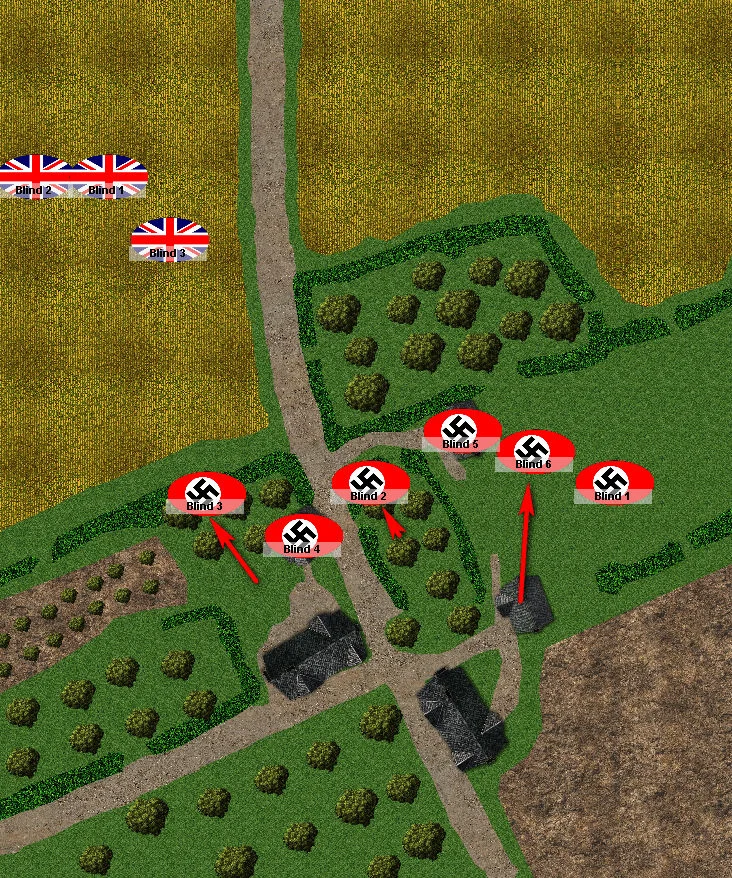 German Blinds form a firing line