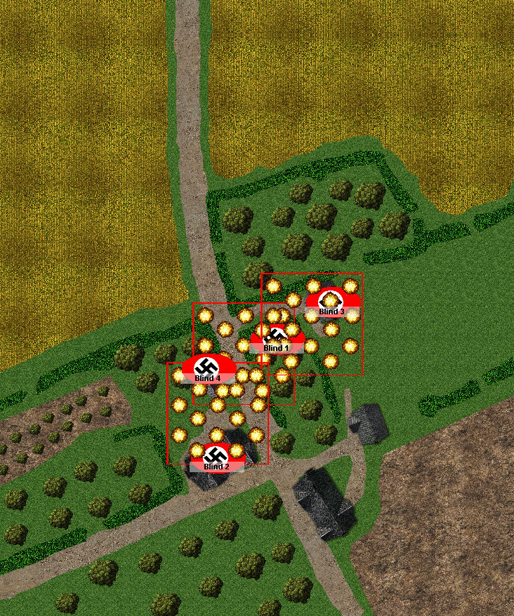 The British lay down their pre-game stonks on the village