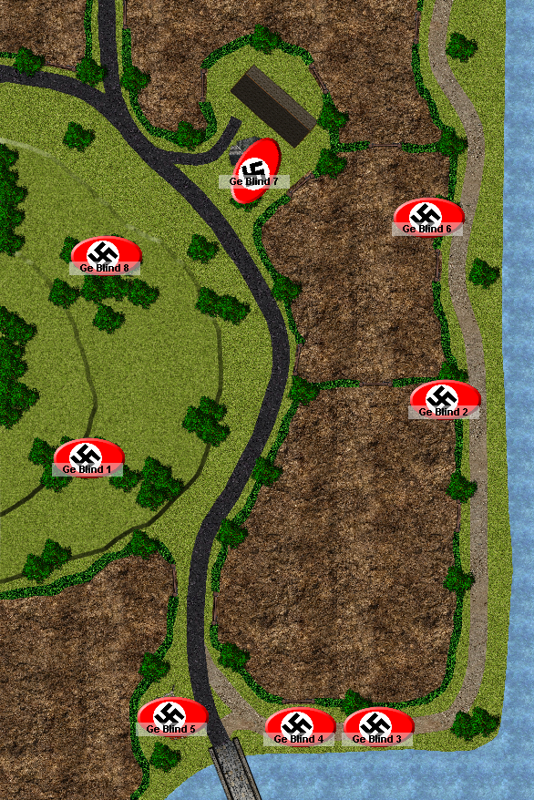 The Germans deploy on blinds
