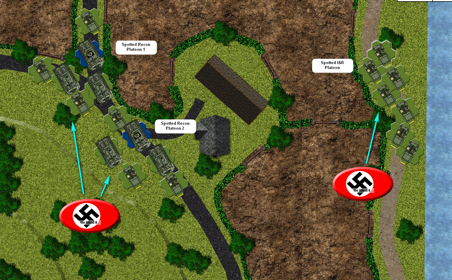 The US troops are spotted advancing in force