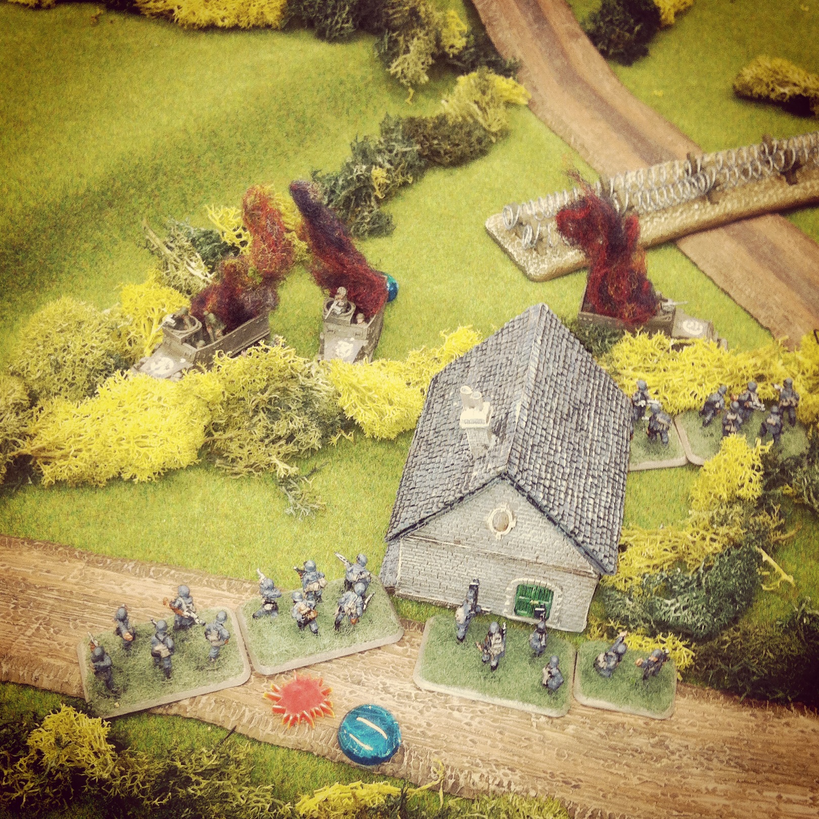 Germans use their last Panzerfausts to destroy the remaining half track and its crew