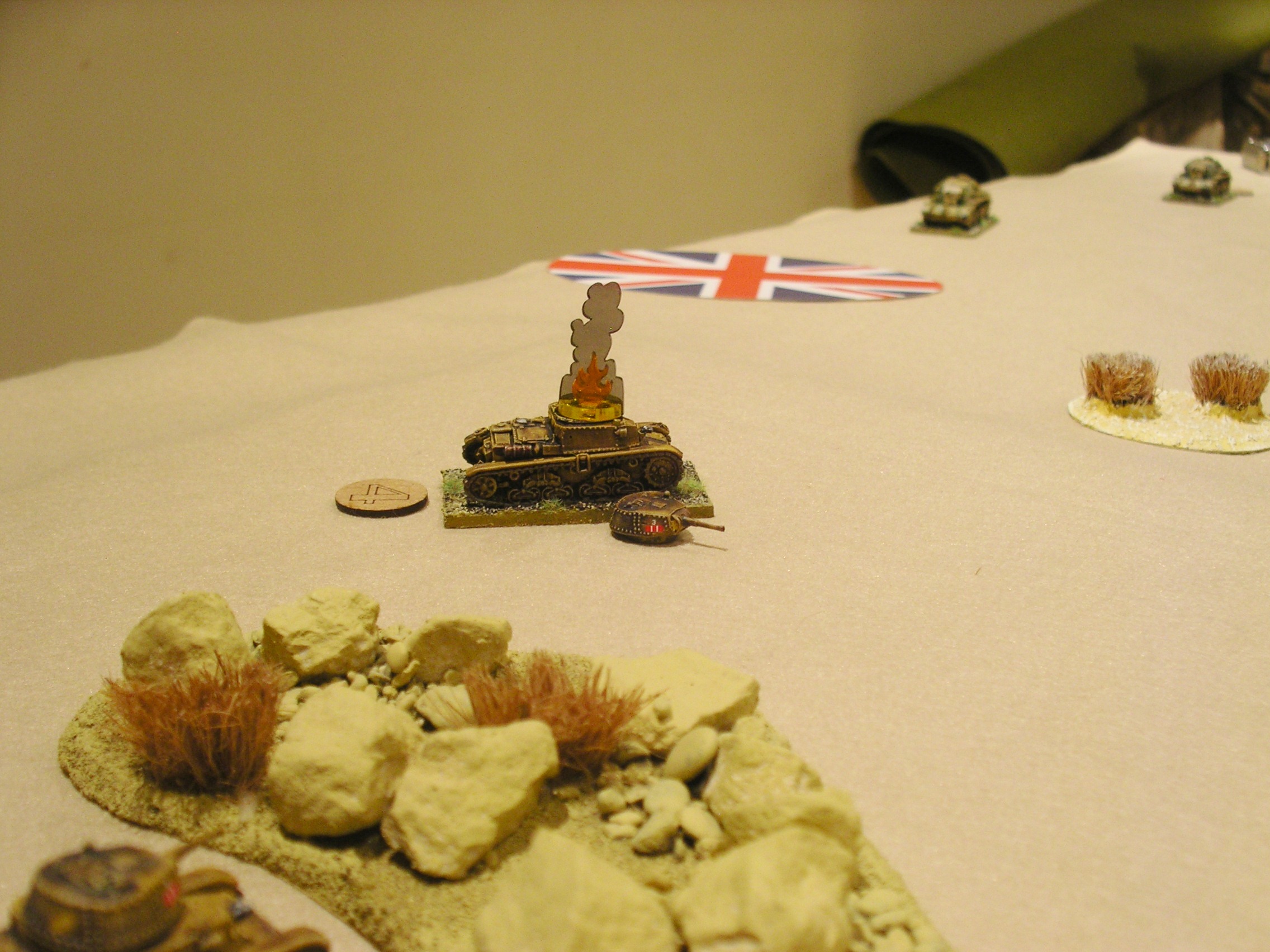 soon after the cruisers arrive: lots of M13/40s in flames!