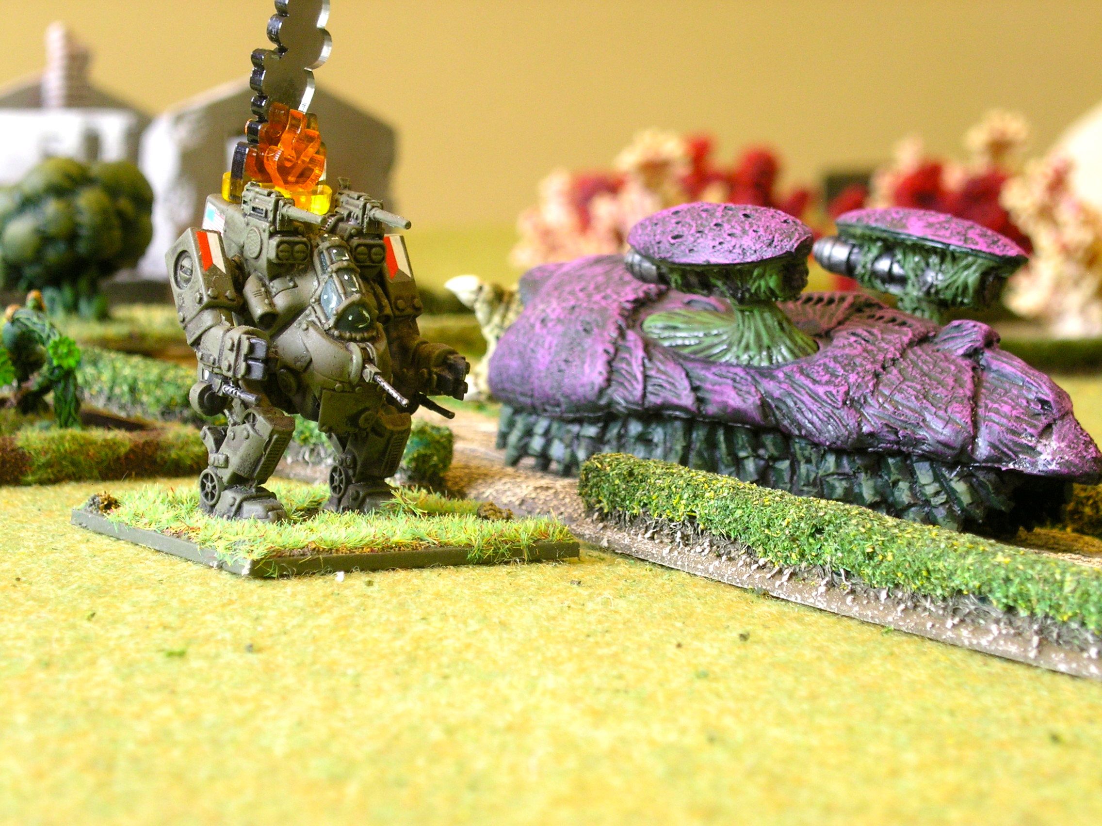 a chitin tank heads past the smoking mudskippers