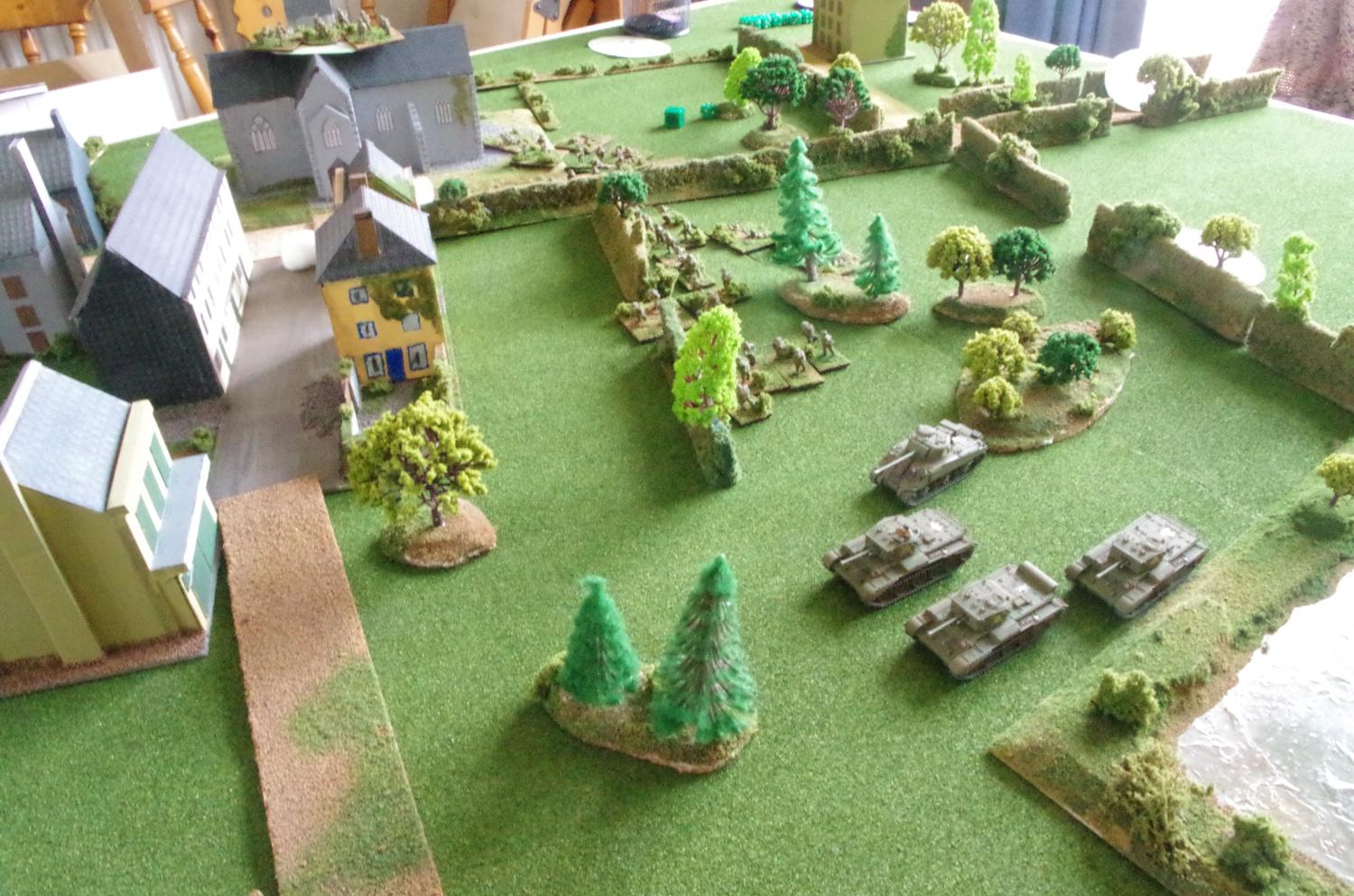 No response from the Germans as the British armour appears