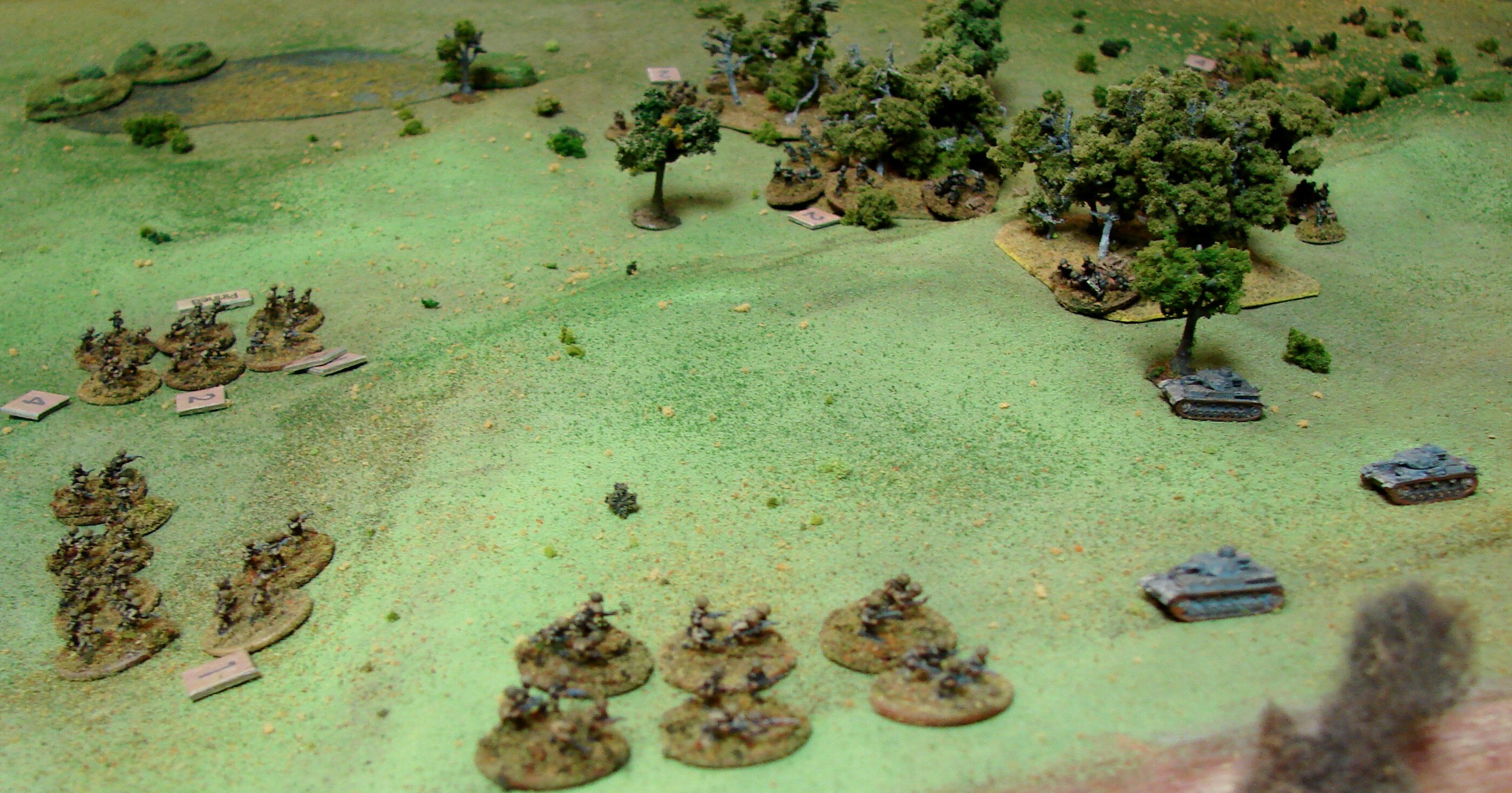 Not expecting to see each other Panzers were hunting for Russian tanks and Red inf surprised to run into the MkIV.