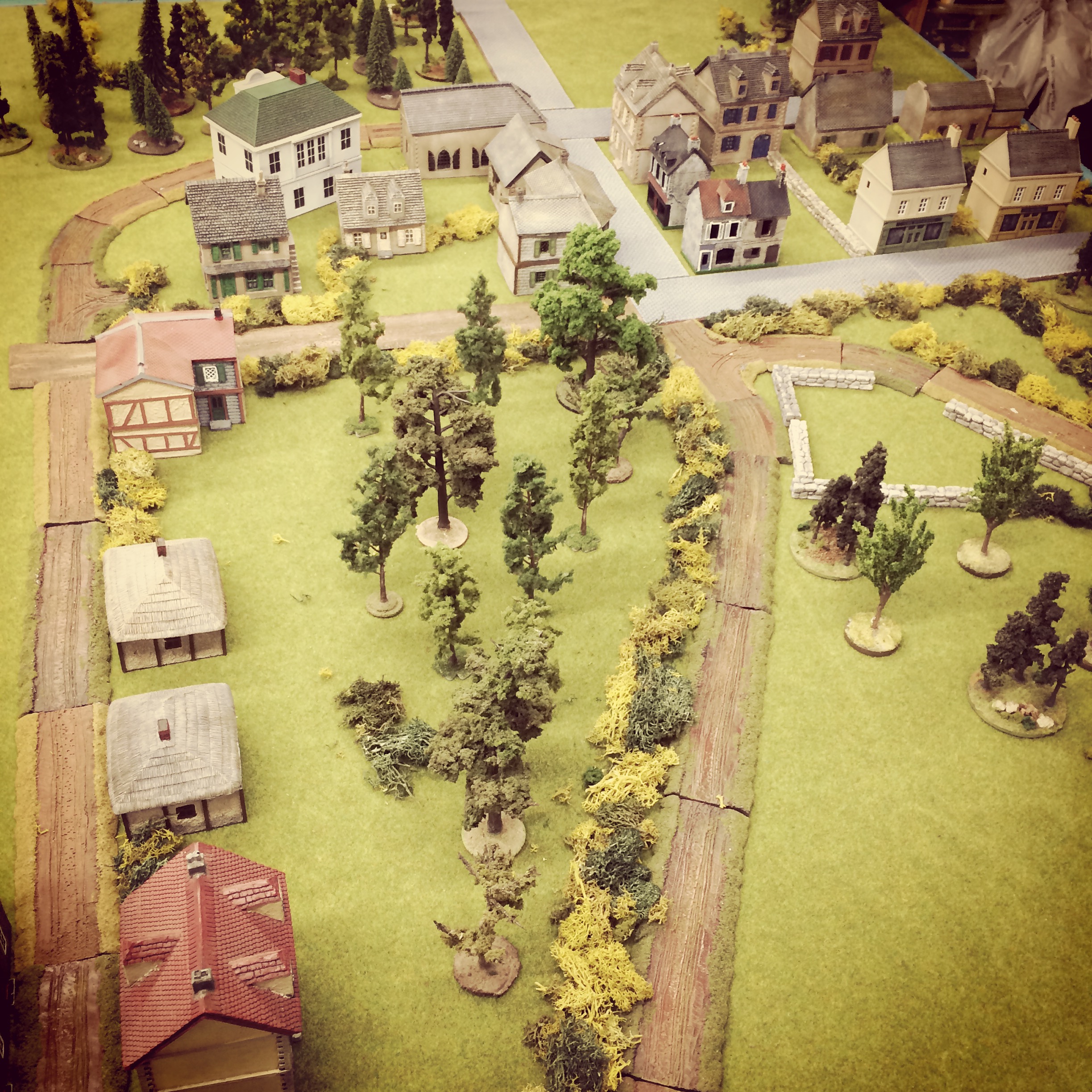 Initial set up of the scene at Bénouville from the British end of the table