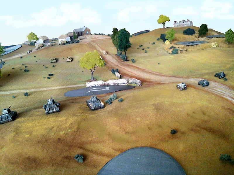 The BA-64s of the Recce Platoon guarding the right flank of the T-34s