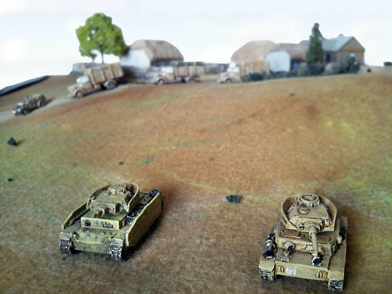 The German CHQ platoon opened fire first with limited results