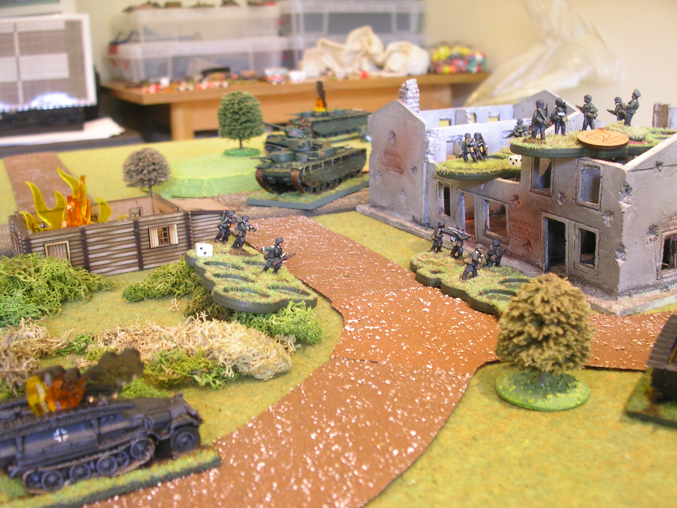 there aren't that many germans left alive, but they have taken the railway yard's main building...even if there is a t-35 on its way to intervene. Note German Big Man 2: he sailed blithely through about six close combats with narry a scratch on him!