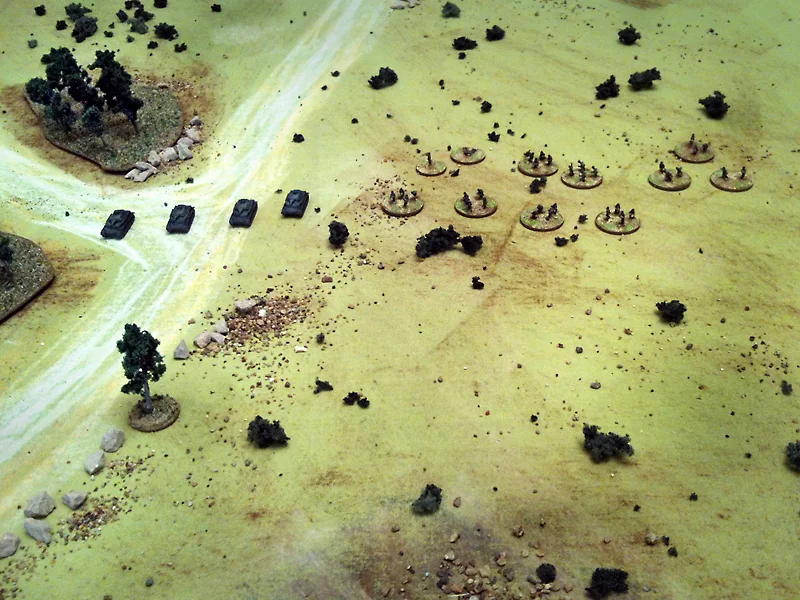 The German rapid deployment in its best! A platoon of PzIVs along with an infantry platoon in quick advance.