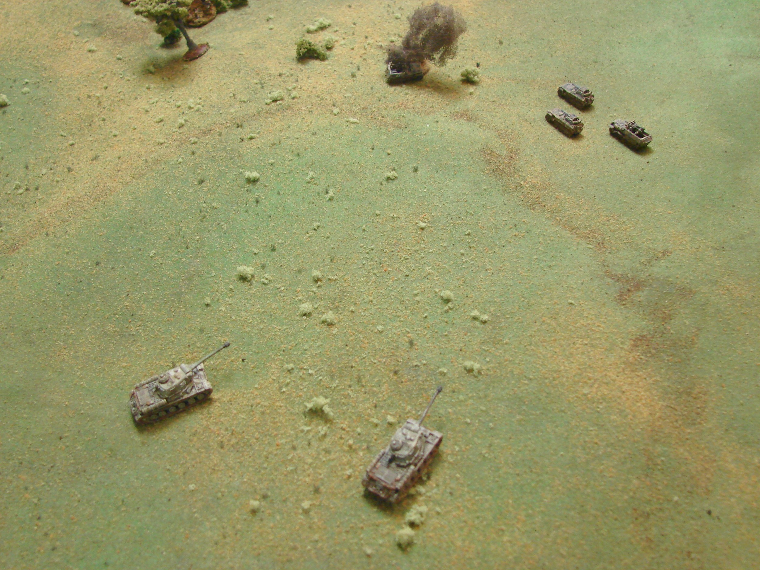 I See You The IS2s move over the top of the hill to blast the weapons halftracks. Not much the tracks can do except try to run, which they fail to do before getting KO'd. The run of no German cards continued.