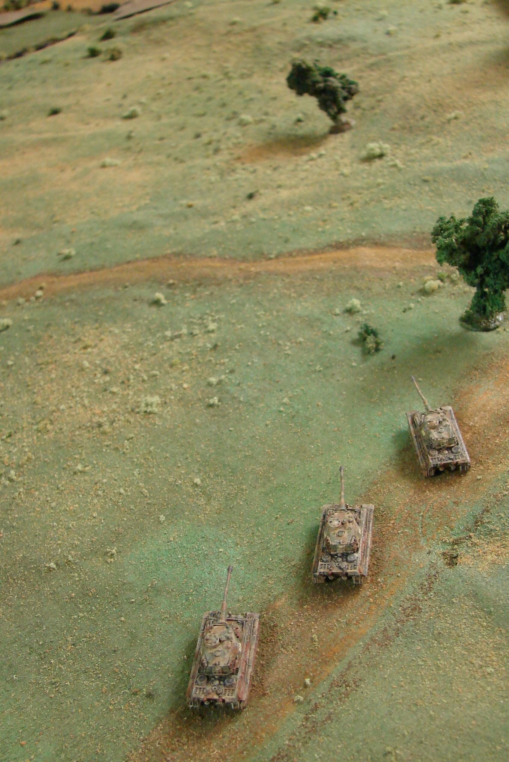 This Will Even Up The Battle So there are eight T-34/76s, four T-34s and three IS2s moving on the table against the three Stugs. Here come the equalizers.