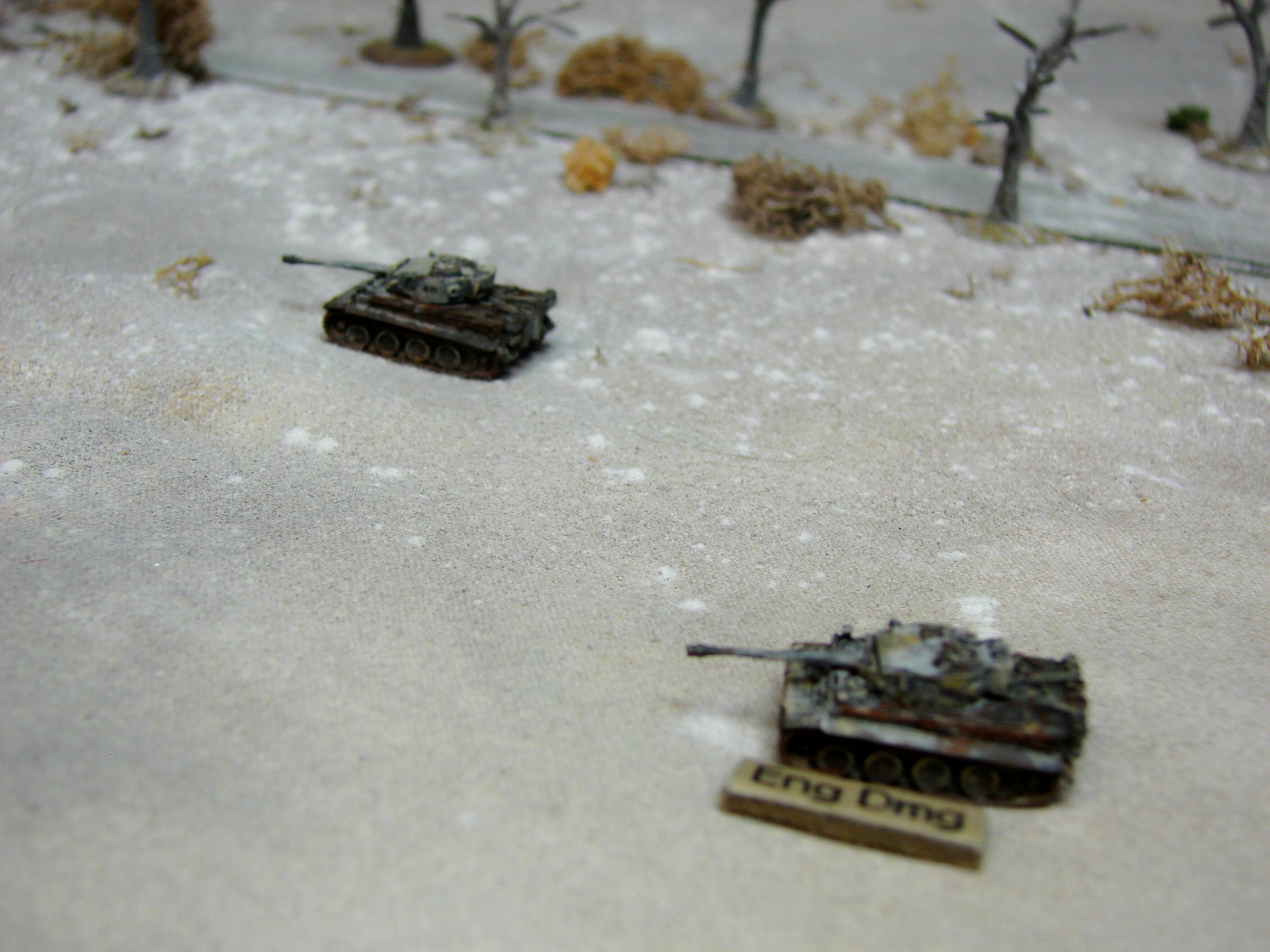 Abandoned Tiger The Germans are really doing poorly in the exchange so far. Only one tank remains functioning.