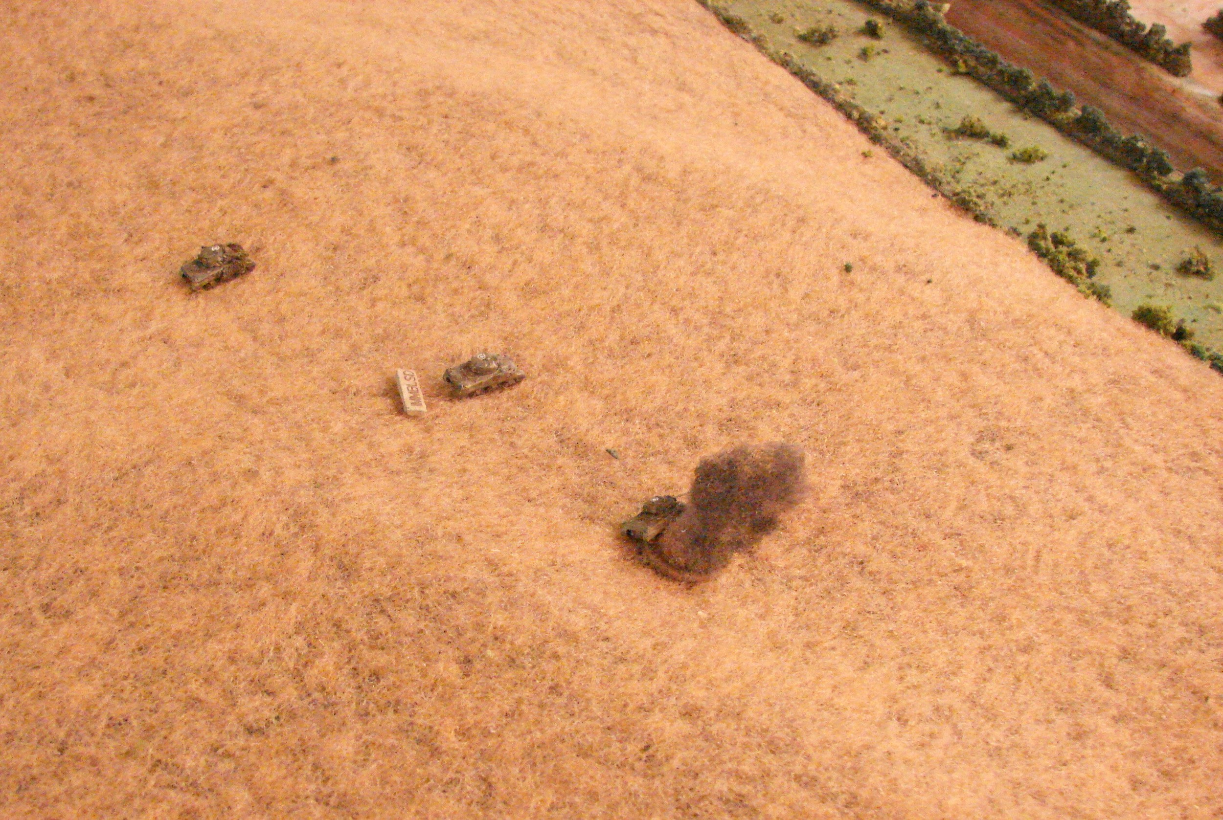A Second Sherman hit The Pak immobilzes the second tank.