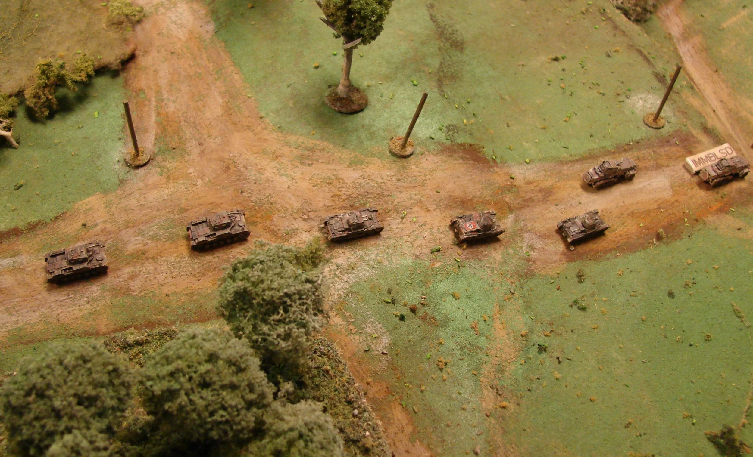 First of the Panzers A platoon of Pz Is and IIs comes on the table to join a pair of Sdkfz 231 (6rads). Even the mighty FT-17 is going to have problems with this group.