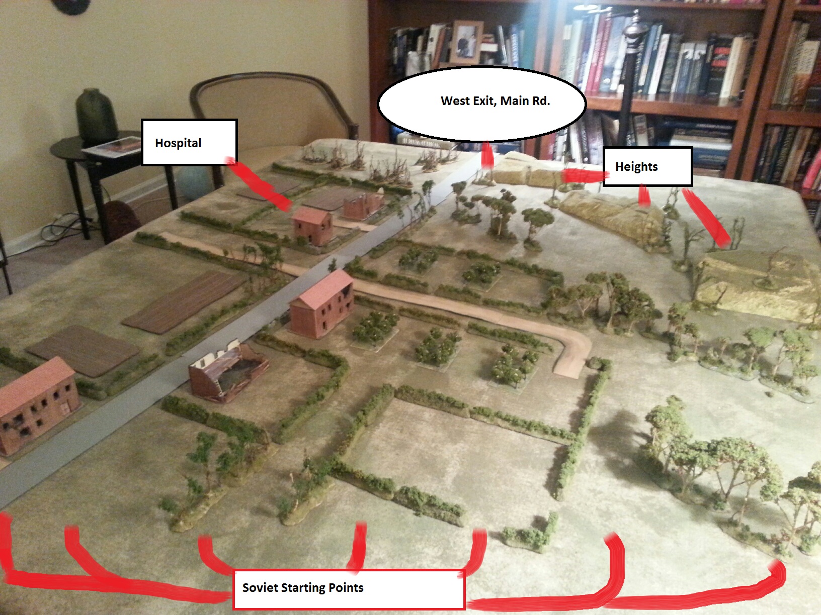 overview of the battlefield and soviet start positions