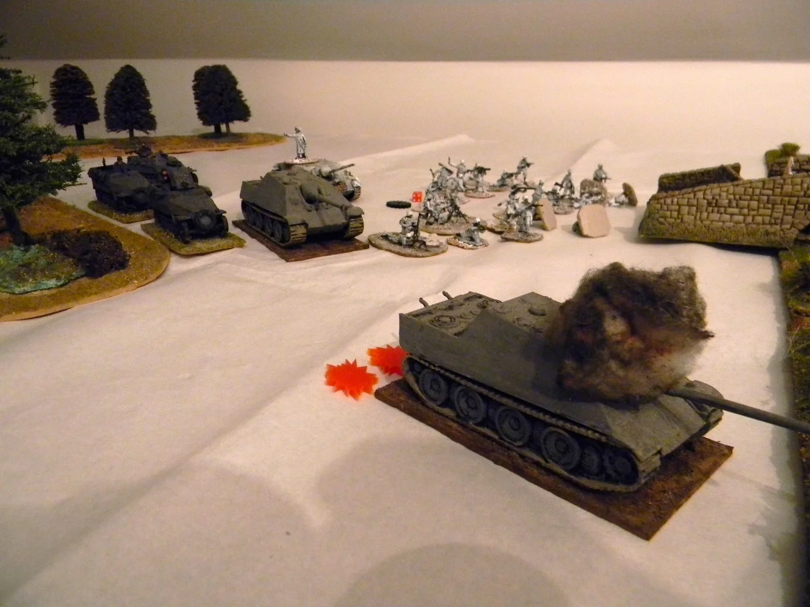   and the German is hit ! Badly.  