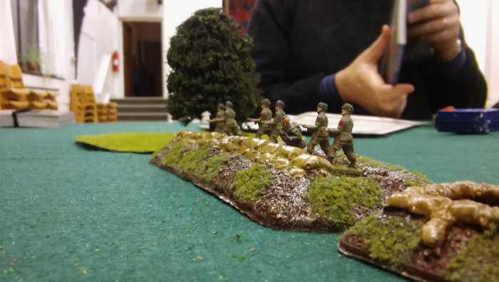 Pour it on boys! My guys in the trenches let themselves known to the encroaching Germans.