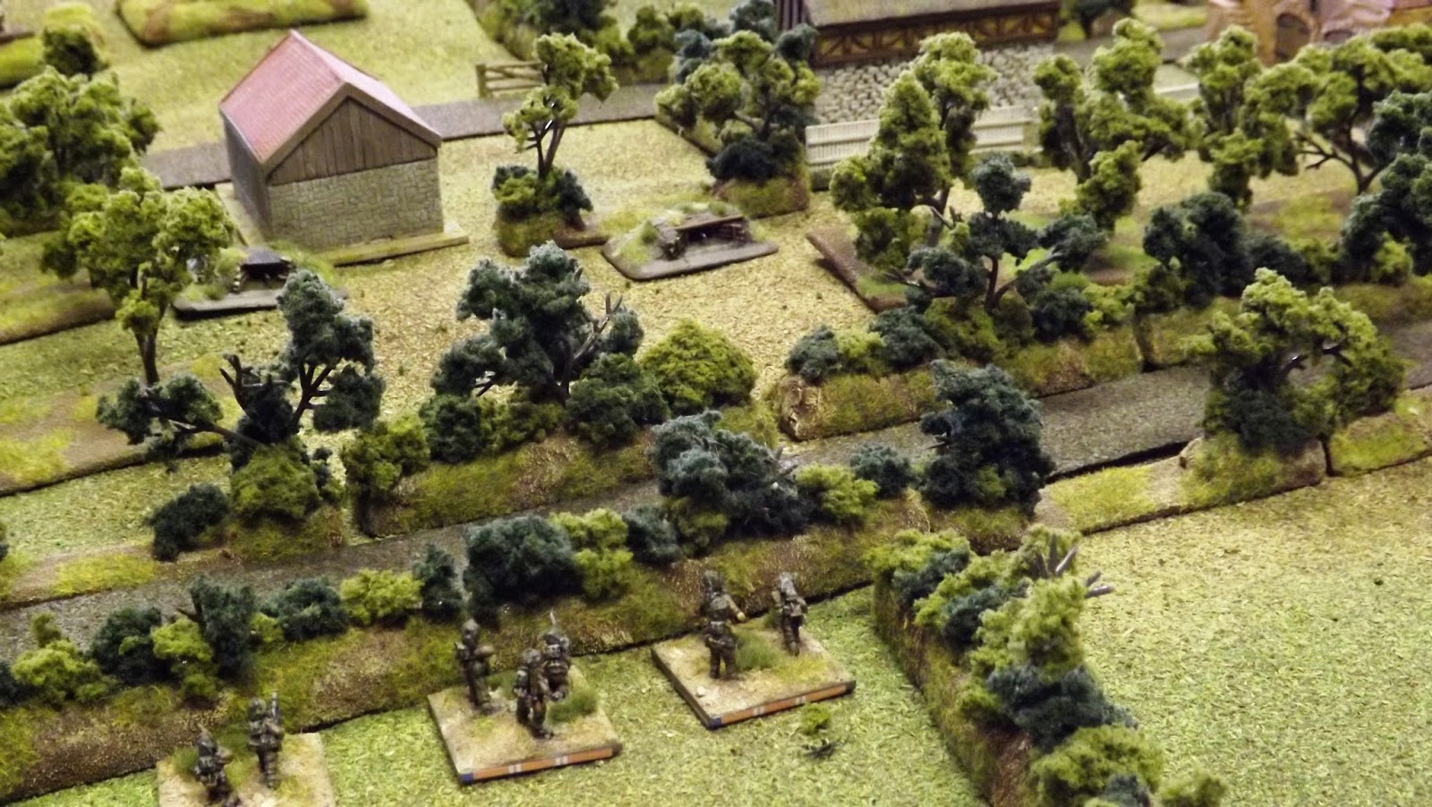 The Welsh Guards infantry come under withering machine gun fire across the lane