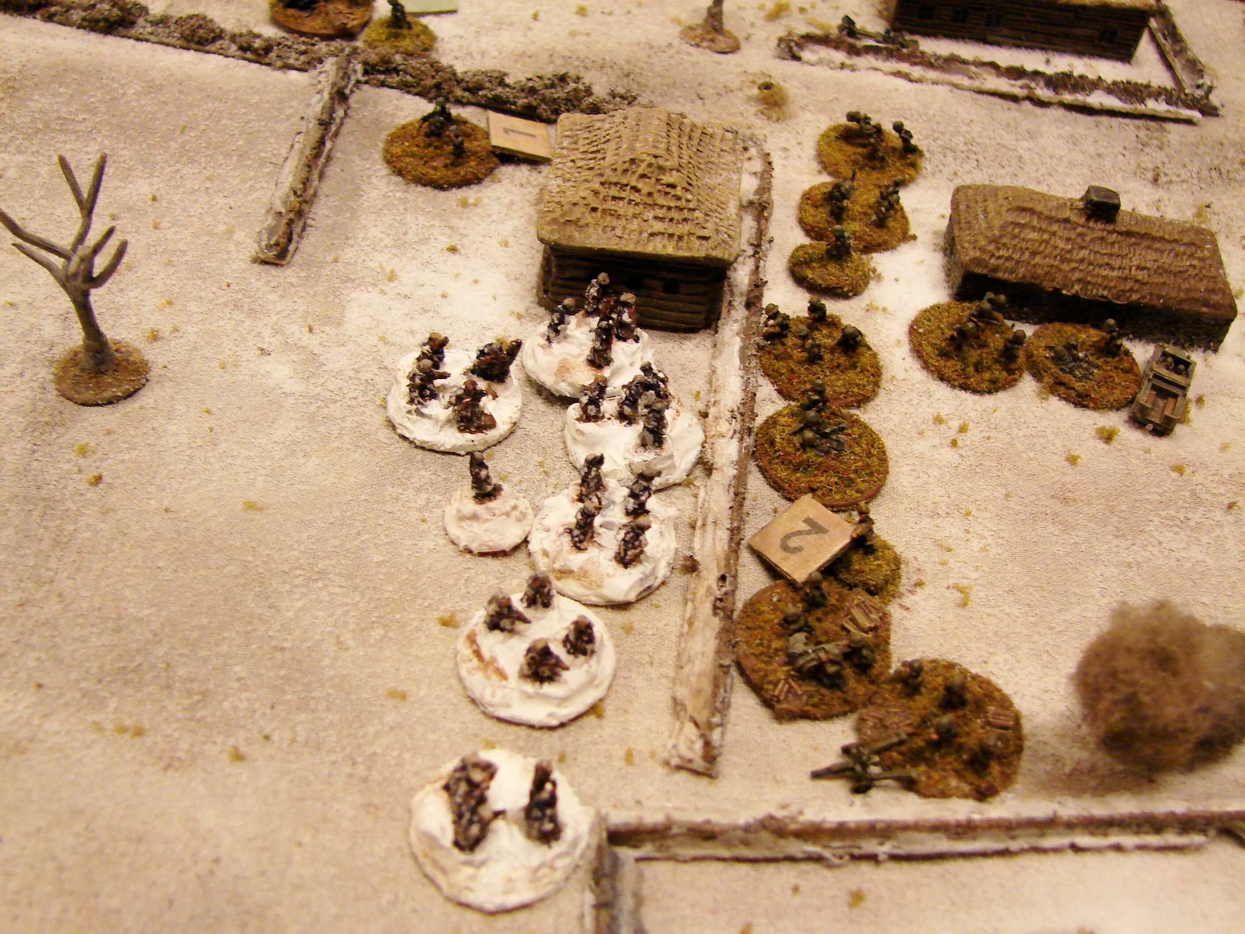 Close assault The first of many in this game as troops struggled to gain possession of quarters. This time the Russian drove off the Germans and overran the infantry gun and a Pak 181.