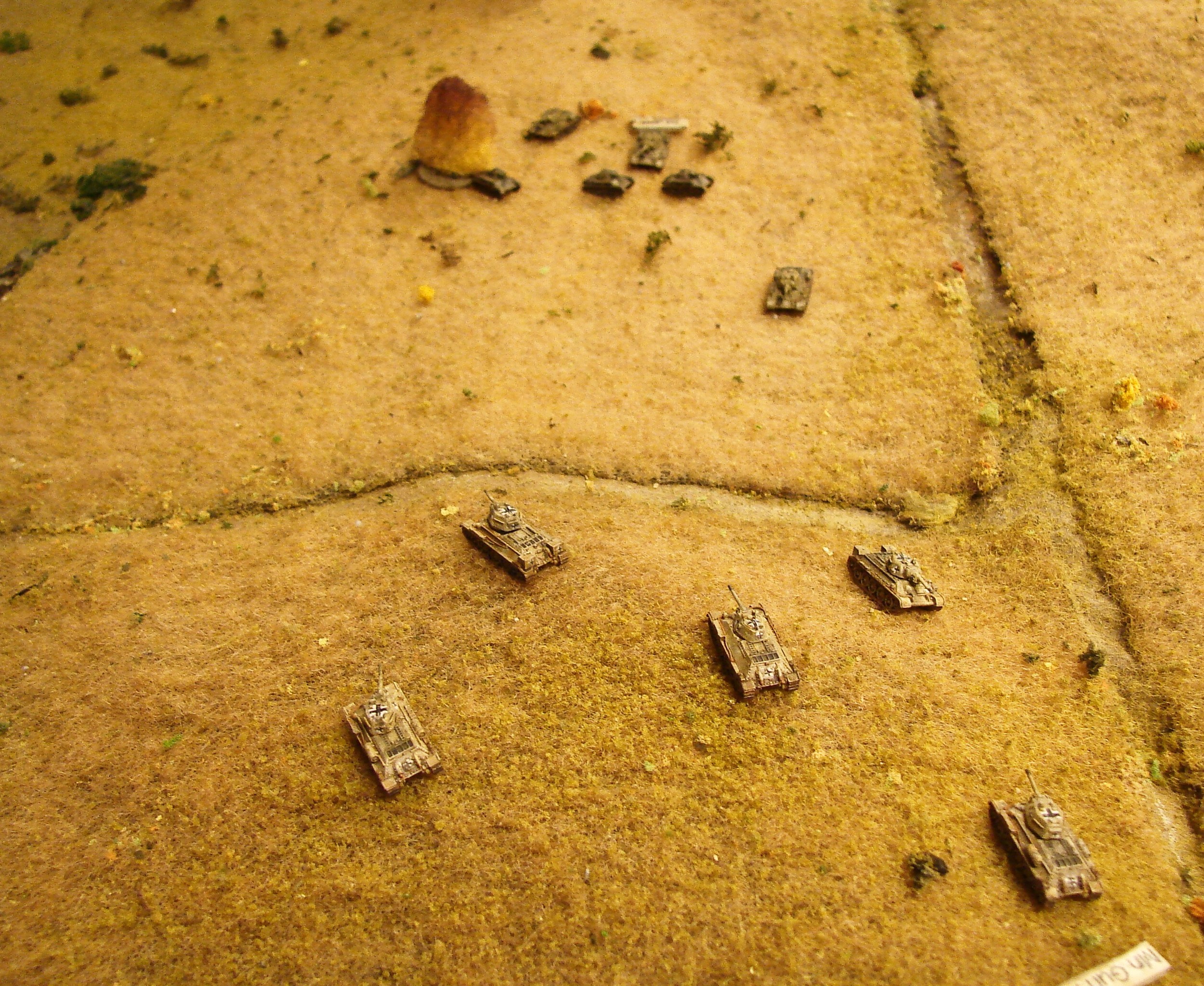 Closer Rob moves his T70s and remaining T34s at the black cross covered T34s
