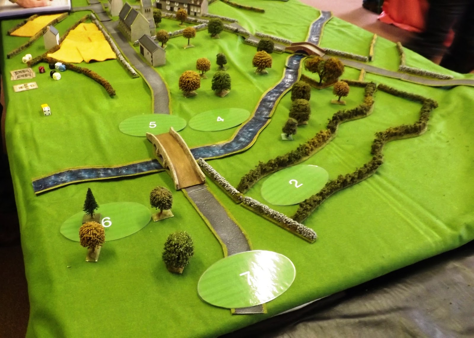 Canadian forces moving into the village outskirts on blinds