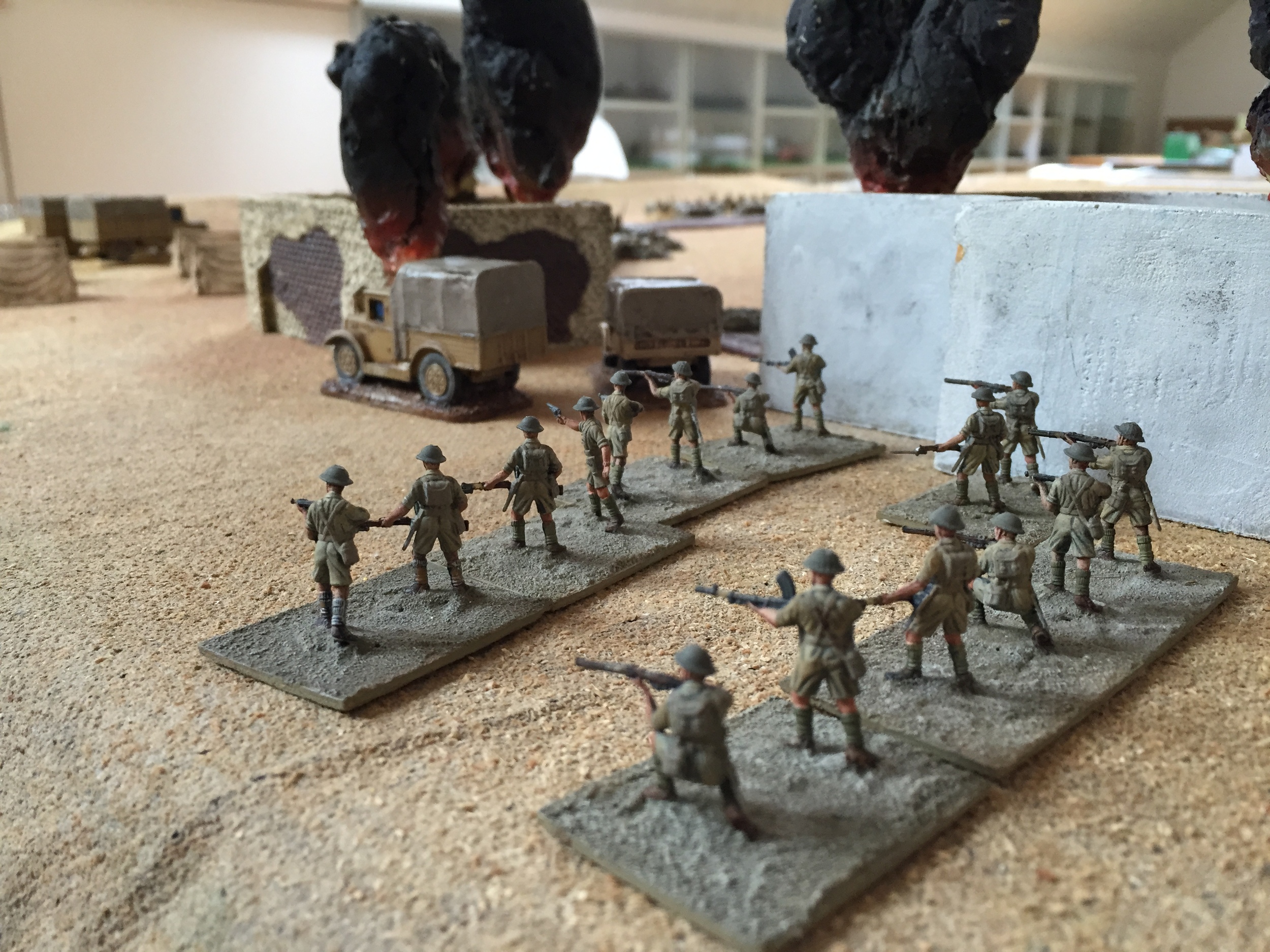 The British are advancing along the left flank