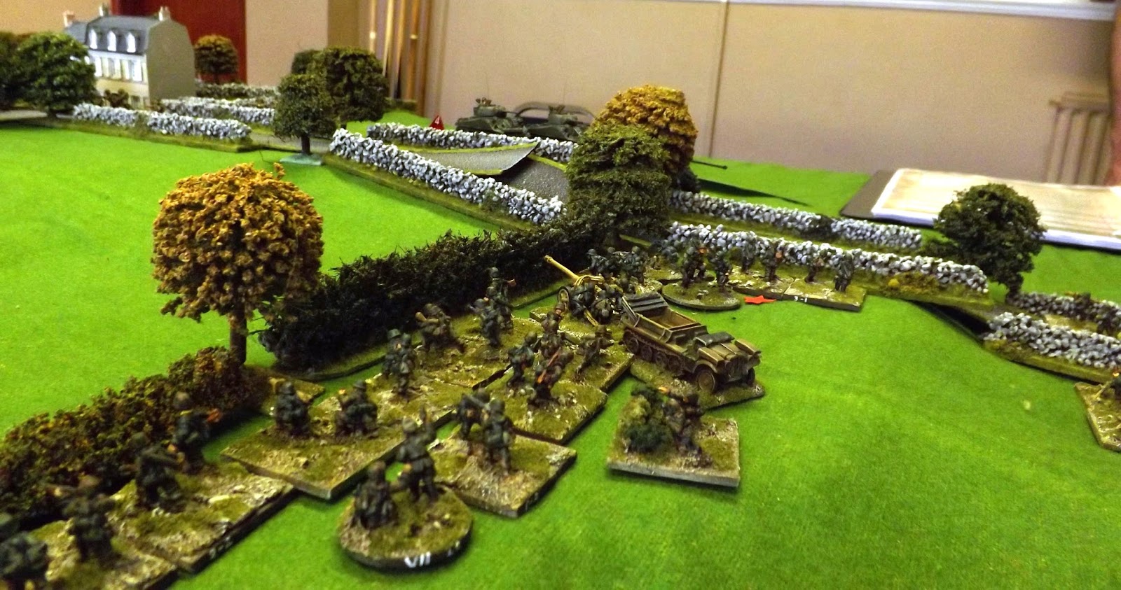 The German defenders are bundled out of their forward line