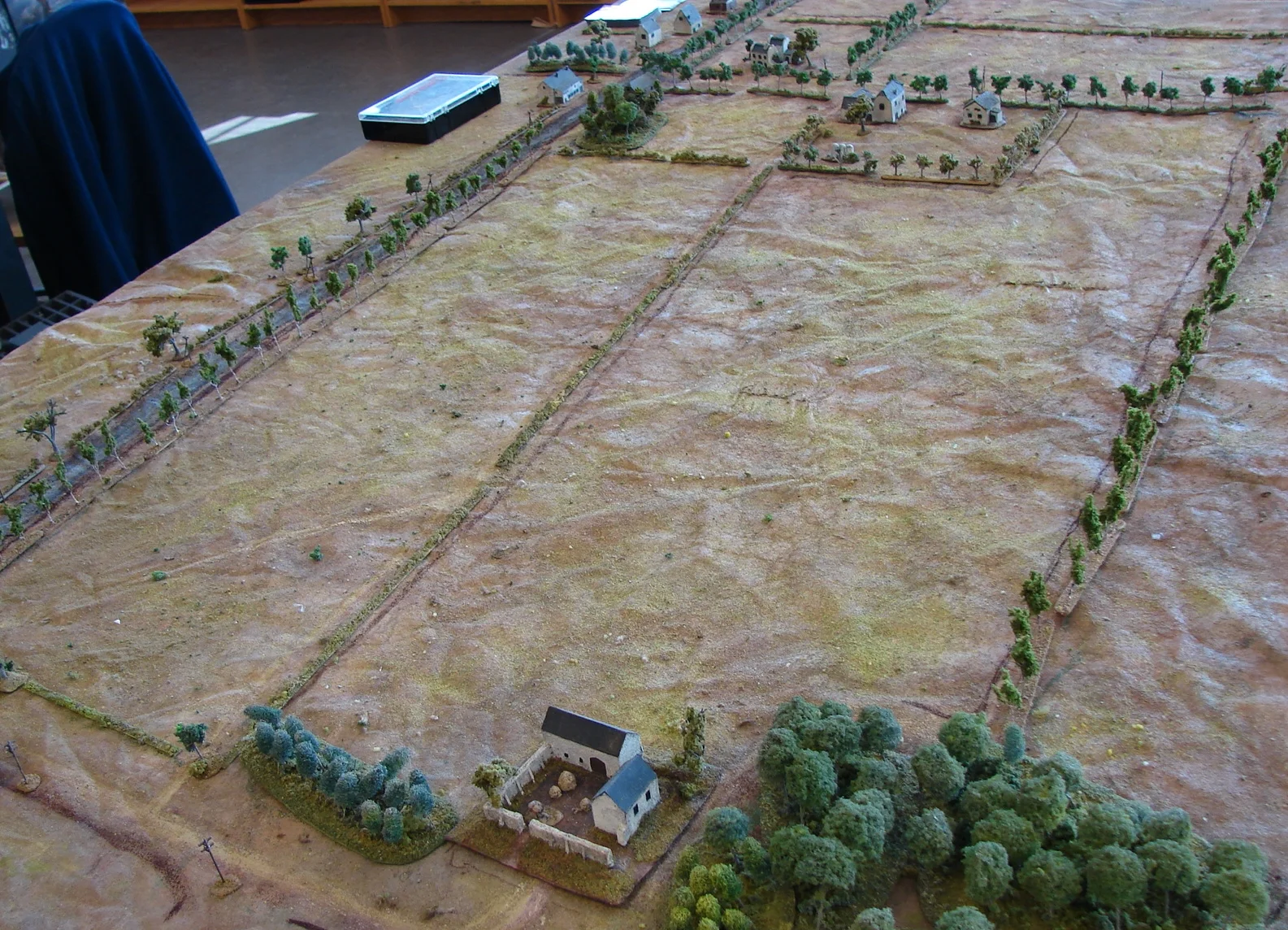 View from the eastern corner Beringen is up the road off the top of the picture. This is the target of the counterattacking forces under Oberleutenant Franz Kopka (played today by John F). The idea was that these units were the left hook of the German attempt to eliminate the bridgehead over the Albert Canal in Beringen.