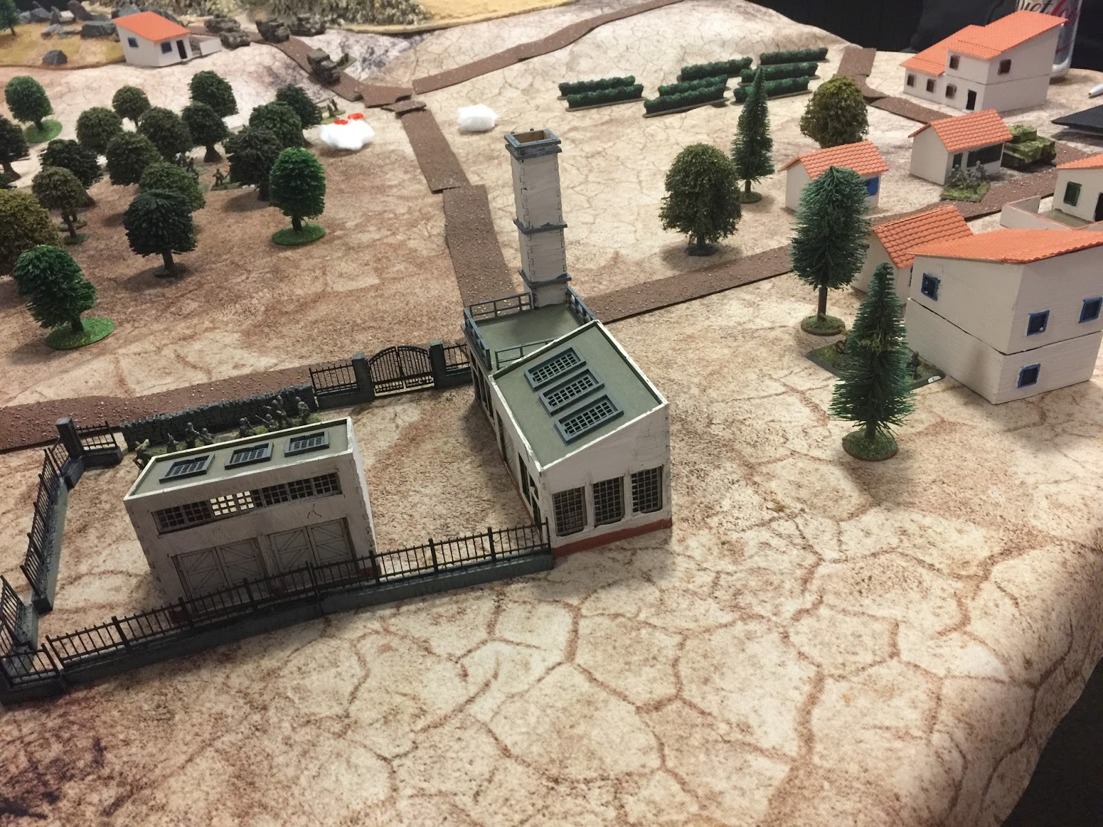  The fun's already started, as a section of British 3 platoon, sent out in advance by the CO to see what's afoot, &nbsp;has dismounted from its trucks,&nbsp;wandered into the olive grove and just about fallen over two sections of the German infantry 