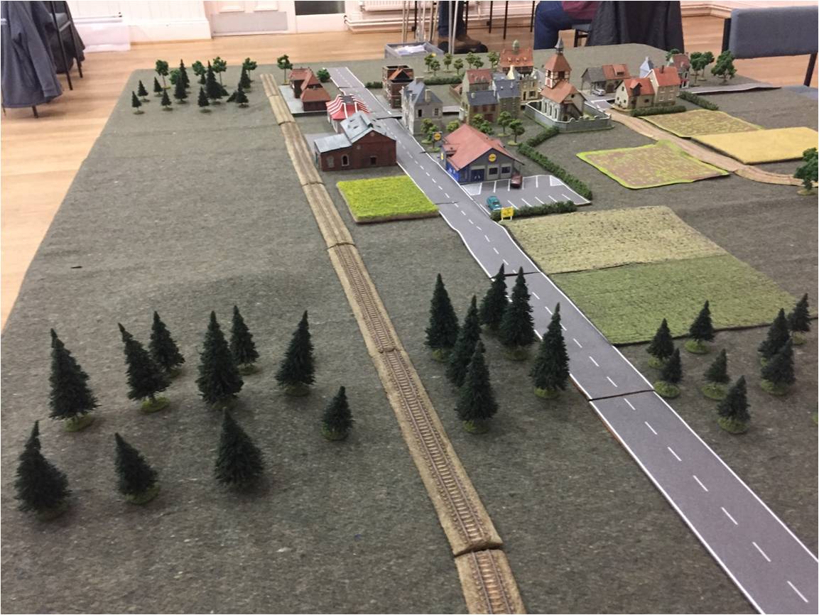 The table viewed from the East: the left flank of the Soviet entry point