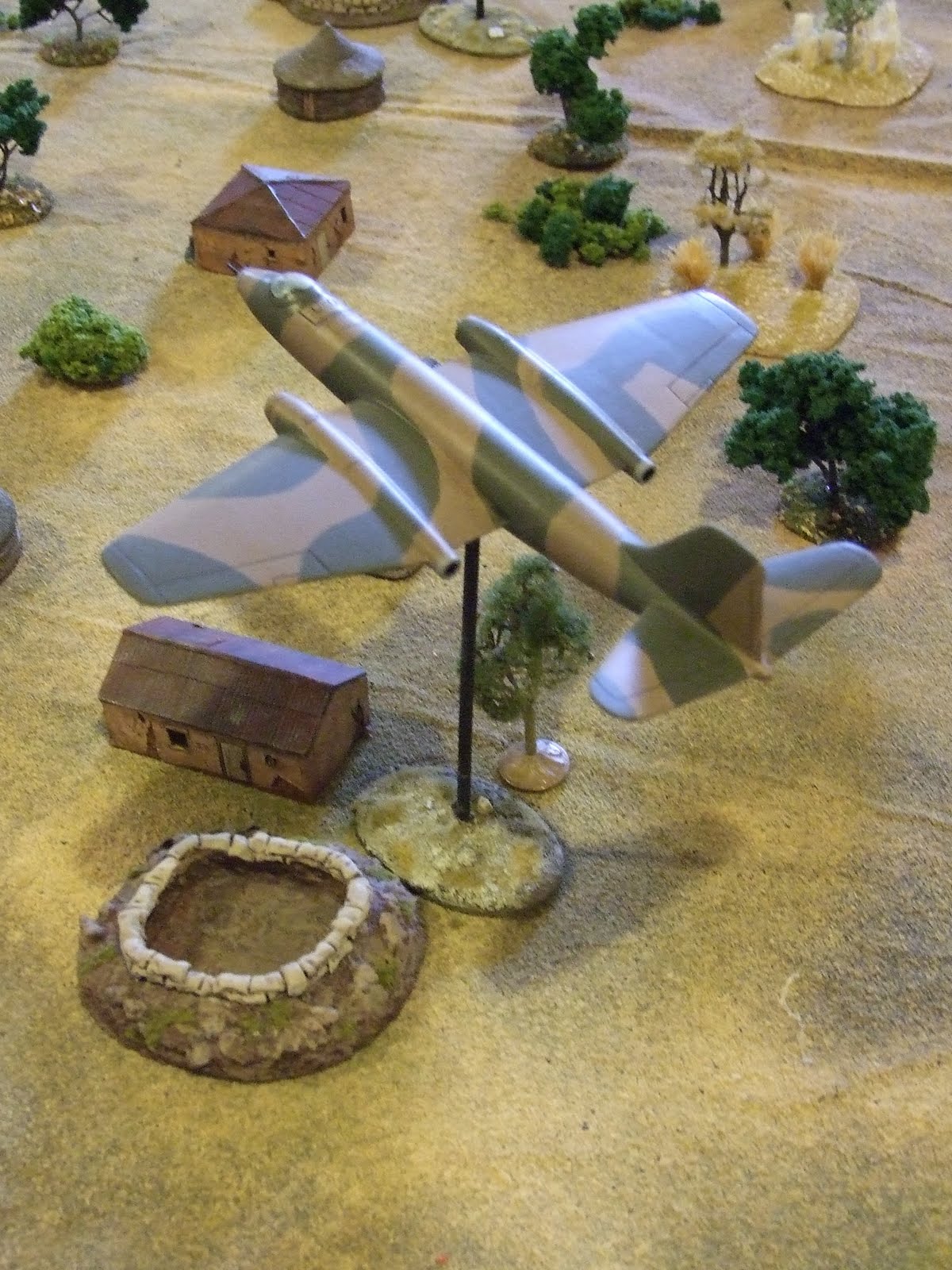 The Canberra preps the base with bombs