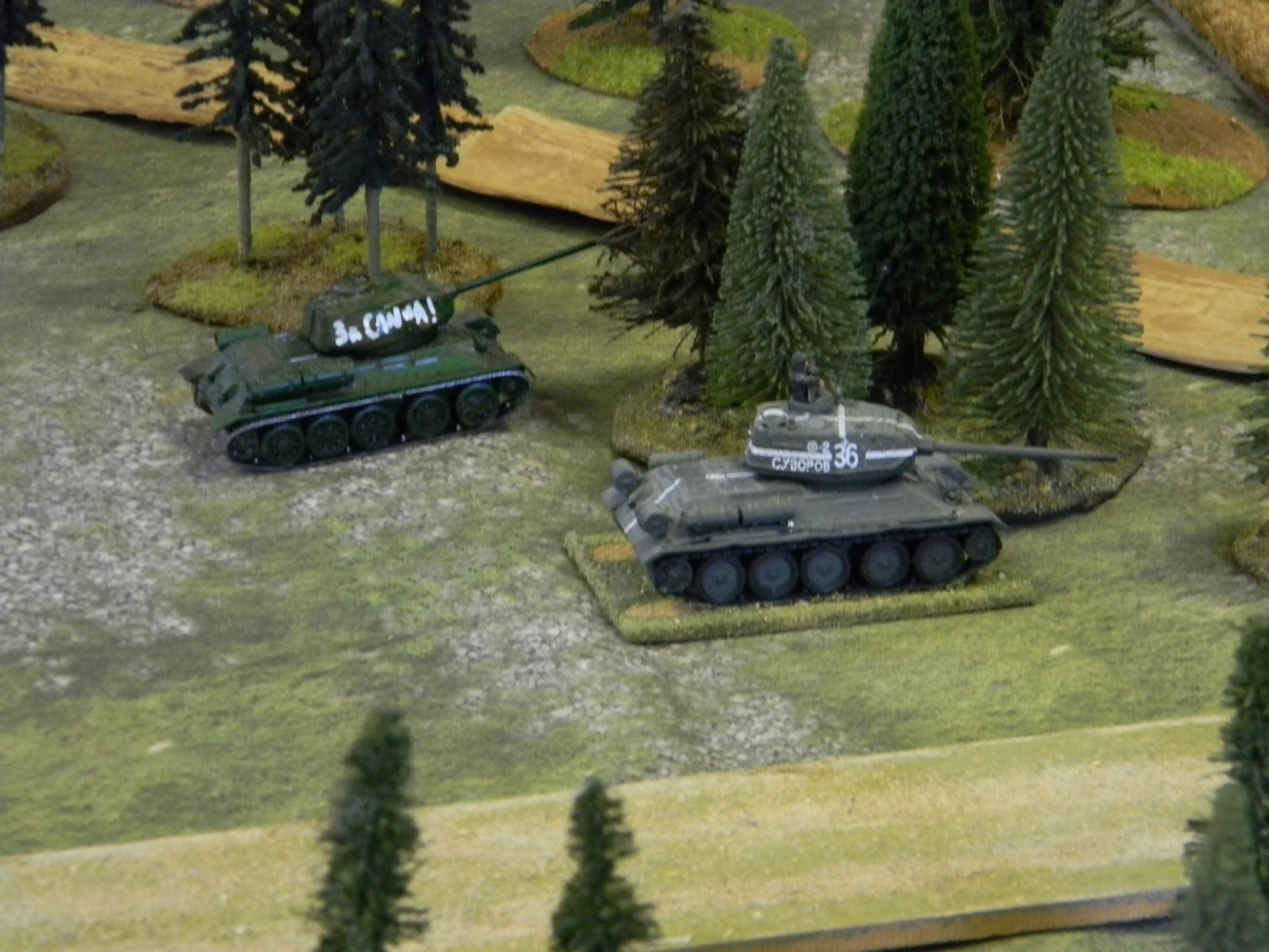  The Soviet tanks try to get to the tree line to get away from the enemy anti-tank guns. 