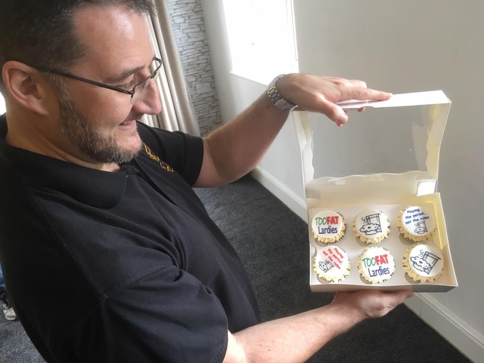 The man himself: Mr Deacon and the famed Lardy cupcakes