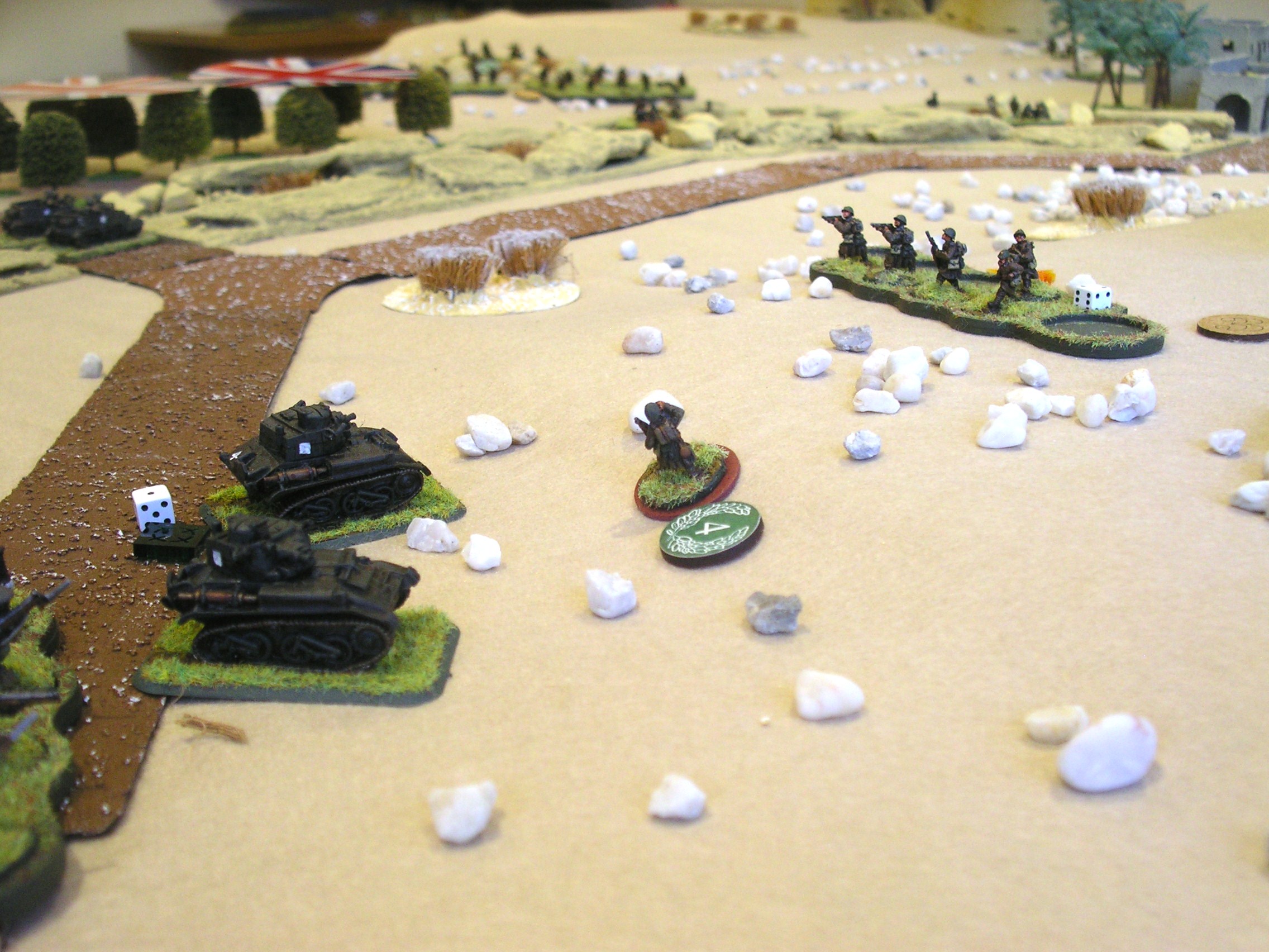 French Heroic Commander card: Big Man 4 desperately attacks two British light tanks on his own, but to no avail