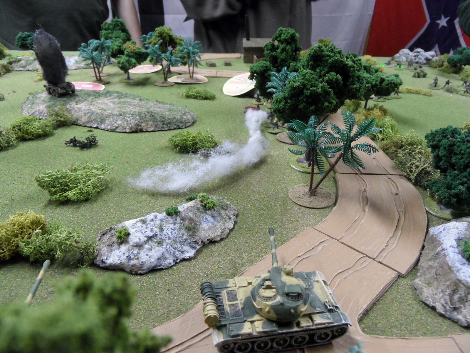  The IMC troops hiding in the trees return fire with an RPG:&nbsp;&nbsp;it went wildly astray. 