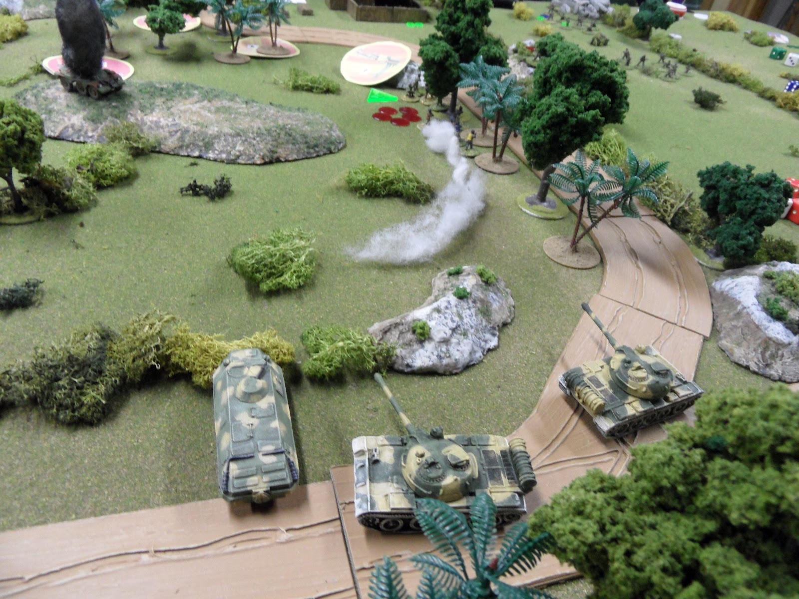  The tanks are joined by the BDRM of the Guards as they fire upon the IMC troops in the woodline. 