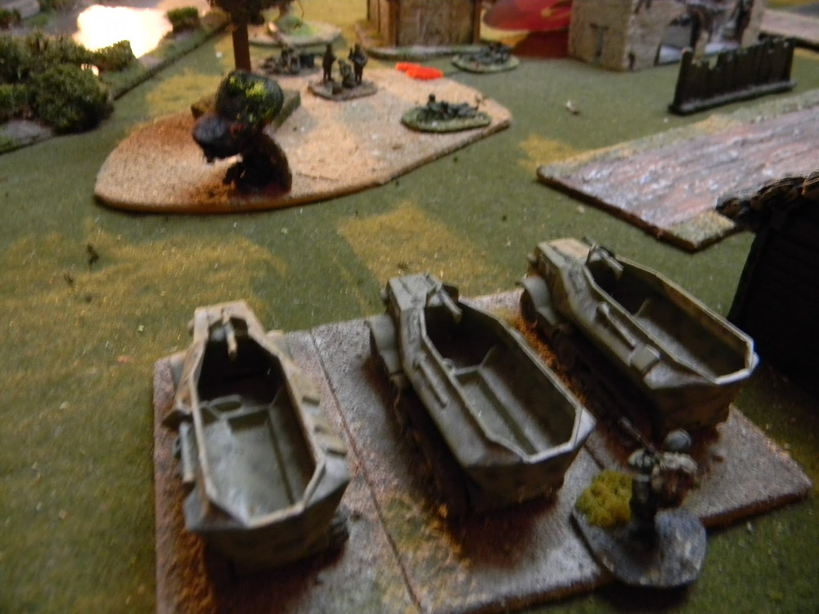  A dash forwards by three German half-tracks with MGs mounted on the front, pepper the woods and hit the Russian HQ unit 