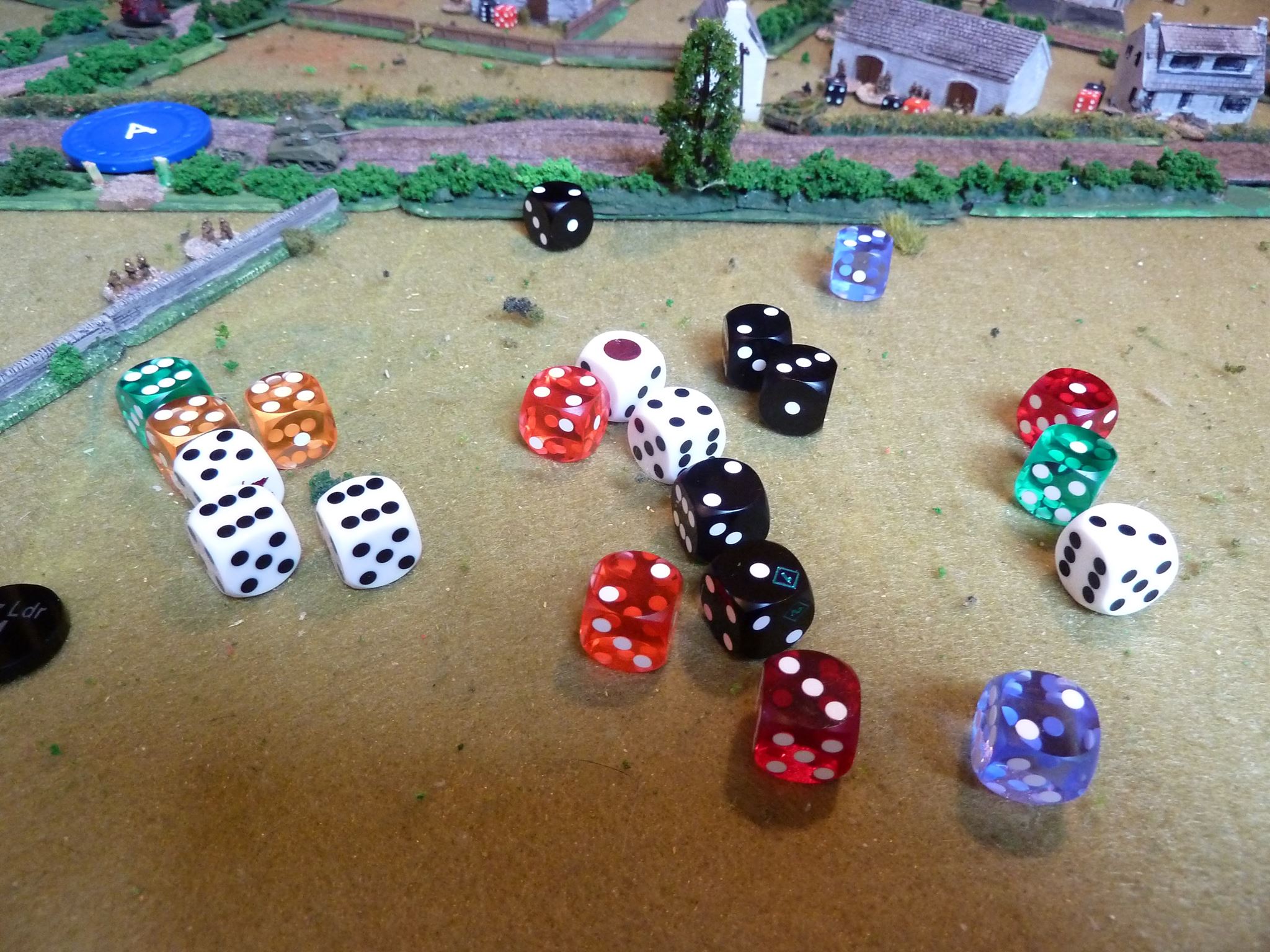     However, despite all those kill dice including three added for the critical hit, the Sherman survives with no effect! 