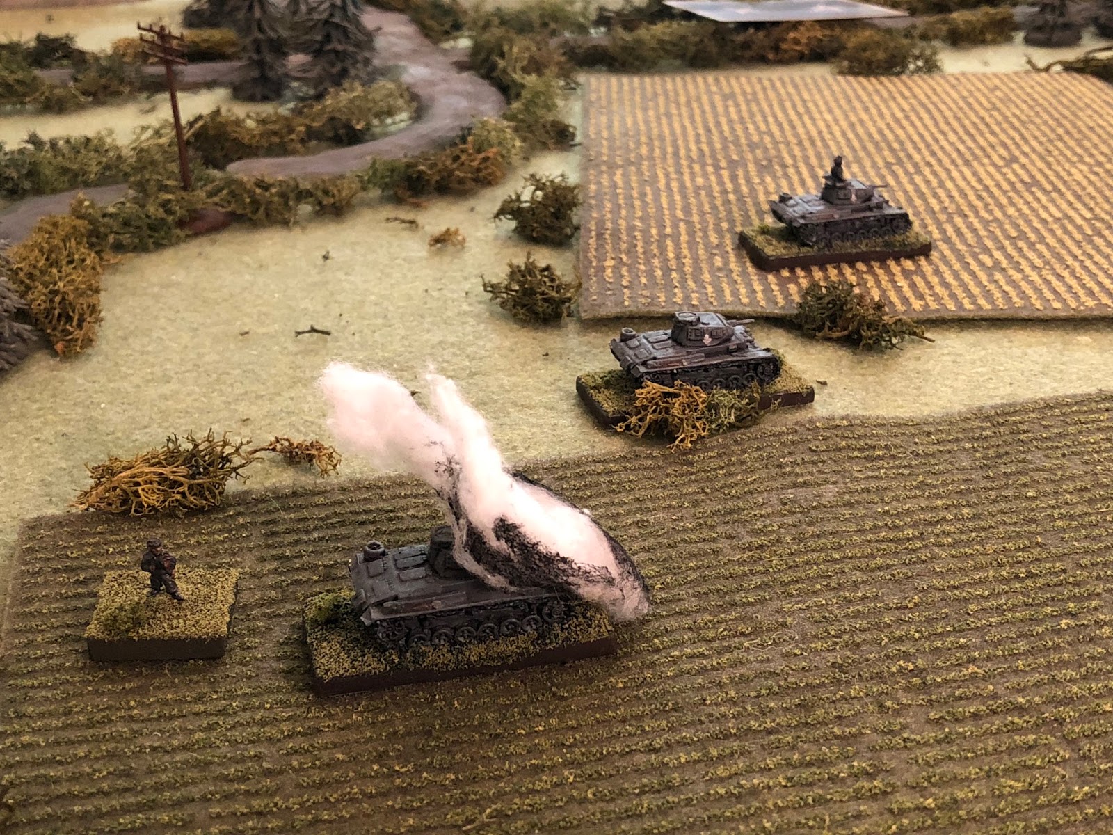  BAM!!!!&nbsp; SSgt Grossman, groggy from shock and bleeding from his forehead and his loader are the only crew members able to bail out of the disabled Panzer III.   
